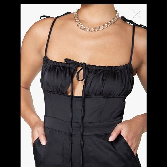 Pull On Stretch Satin Jumper, Black - Picture 6 of 6